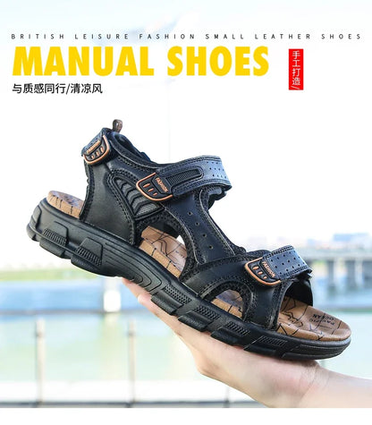 Summer Men's Sandals 2024 Trending Adult Men's Sandal Original Brands Shoes Man's Leather Sandal Sandals for Boy Trend Designer