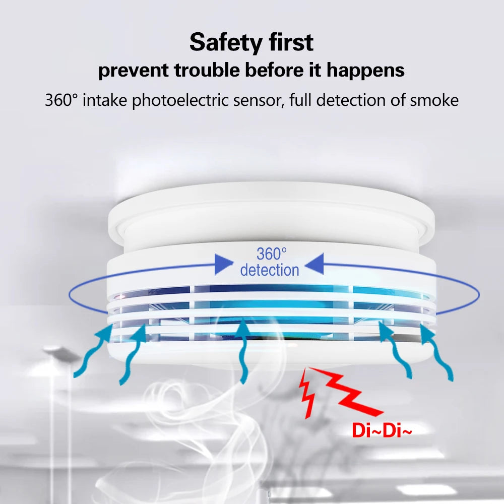 Tuya Smart Wifi Smoke Detector Sensor 80DB Alarm Fire Smoke Detector Wifi Fire Protection Home Security Alarm Smart Life APP