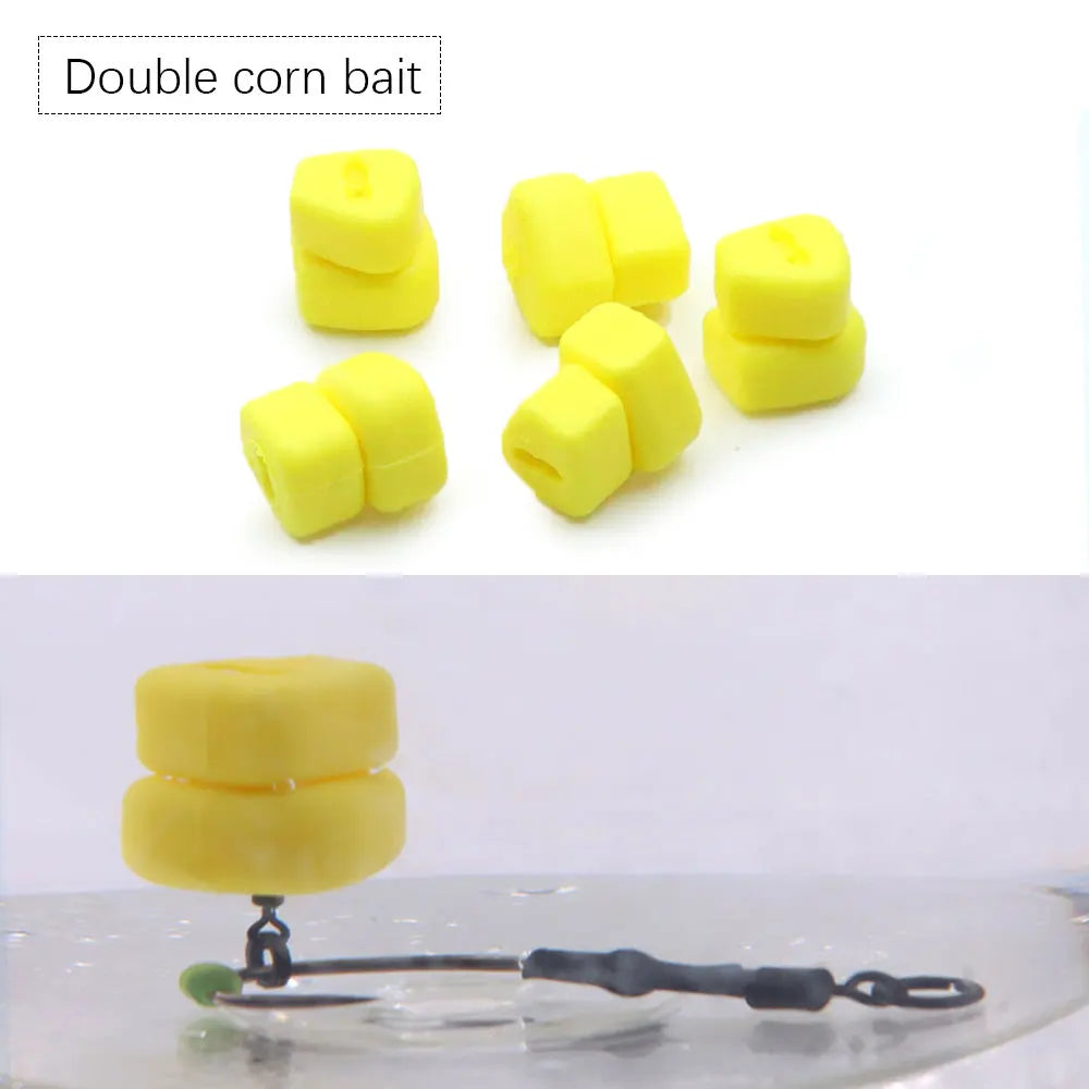 15pcs Carp Fishing Bait Corn Method Feeder Fishing Boilie Double Corn Bait For Carp Coarse Hair Rig Fishing Accessories Tackle