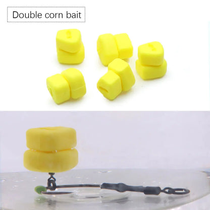 15pcs Carp Fishing Bait Corn Method Feeder Fishing Boilie Double Corn Bait For Carp Coarse Hair Rig Fishing Accessories Tackle