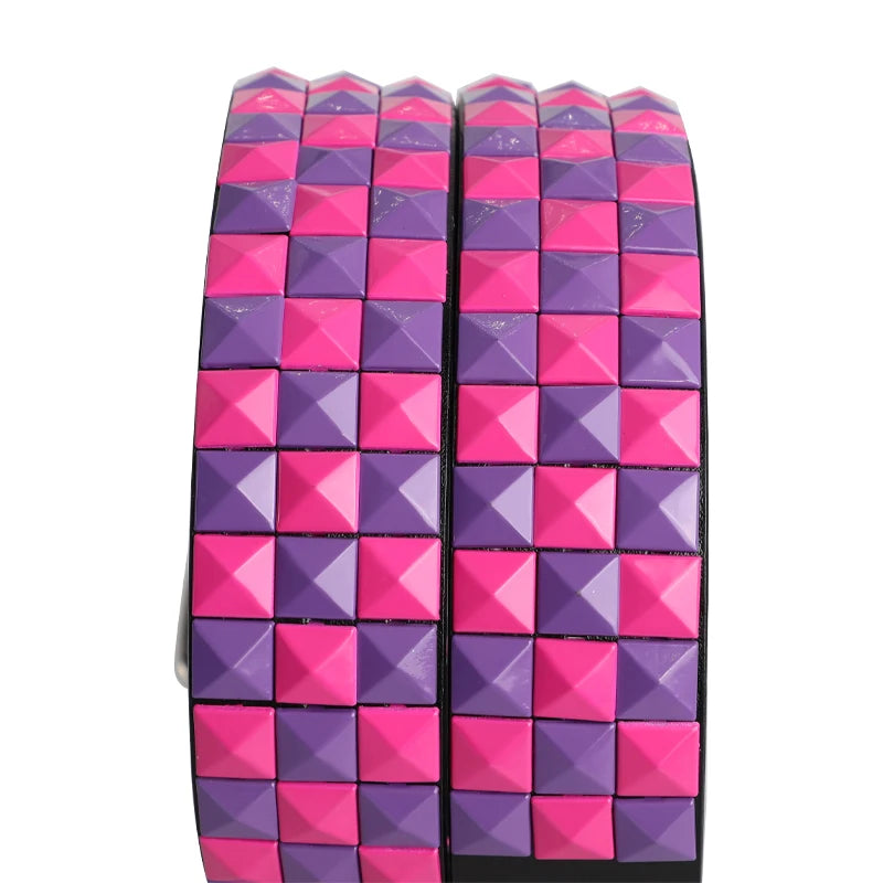 Polychrome Rivet Belt Heavy Metal Belt Men Women Punk Hiphop Rock Style Belt Jeans Belt Y2K Belt Fashion Decoration Women's Belt