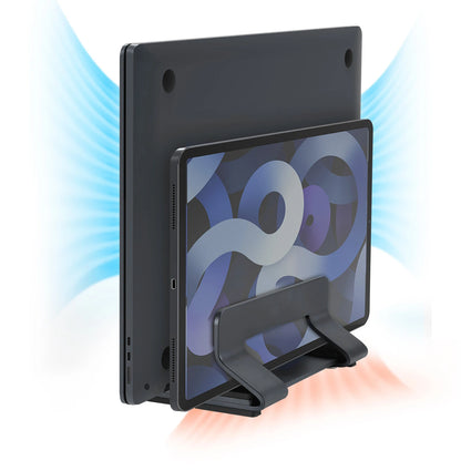 Laptop Stand Vertical Tool-Free Adjustable Aluminum Vertical Laptop Stand Holder Width From 12-30mm Support Almost All Laptop