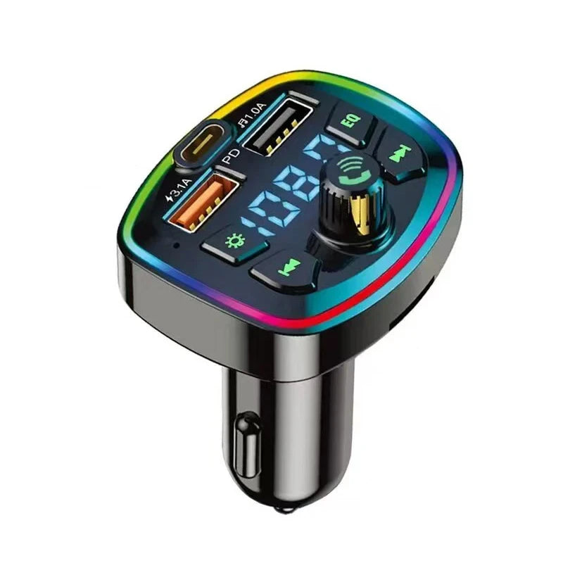Car Charger FM Transmitter BT 5.0 Hands Free True 3.1A Dual USB Port PD Fast Charging MP3 Music TF Card U disk AUX Player