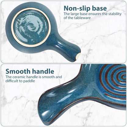 Spoon Rest Large Ceramic Spoon Holder Heat-Resistant Cooking Spoon Rest Coffee Spoon Holder Dishwasher Safe Ceramic Spoon Rest