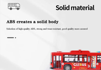 High Quality Simulation Bus Large Size Drop-resistant Light Music Inertia Bus Model Pull Back Car Educational Toys Gifts