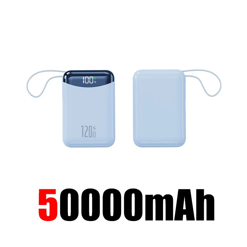 120W Power Bank With Charging Cables 100000mah Large Capacity Portable External Battery For Multi Phones Emergency Supply