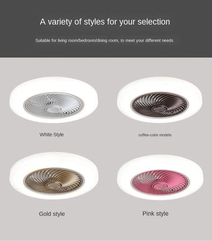 Smart ceiling fan 46 52cm fans with lights remote control bedroom decor ventilator lamp air Invisible Blades Retractable Silent