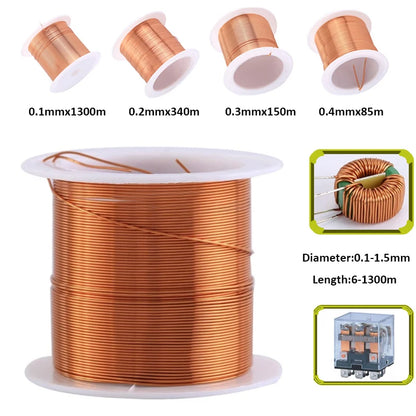 1300M-6M copper lacquer wire 0.1mm -1.5mm Cable Copper Wire Magnet Wire Enameled Copper Winding Wire Coil Copper Wire