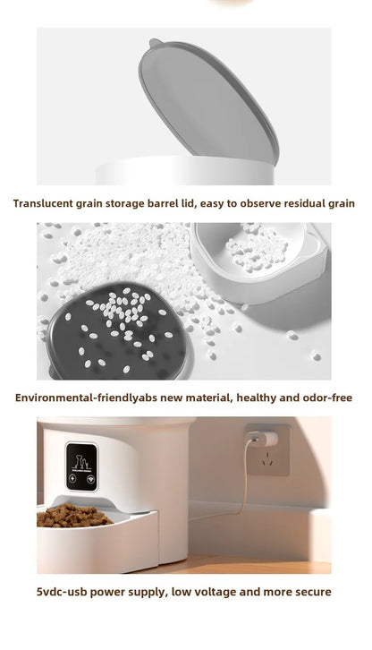 Pet Smart Cats Automatic Feeder Sealed Against Moisture Timer Quantitative Remote Cat Feeders 4l Capacity Pet Products