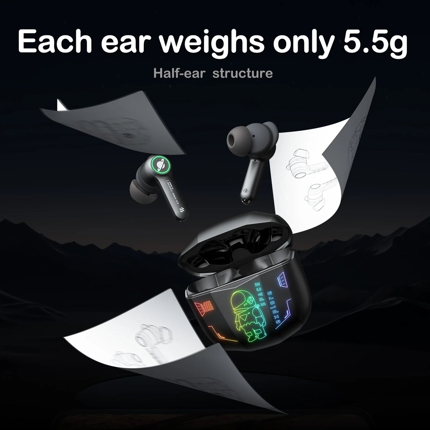 ONIKUMA gaming headset wireless headset with microphone headset hi-fi stereo wireless earbuds