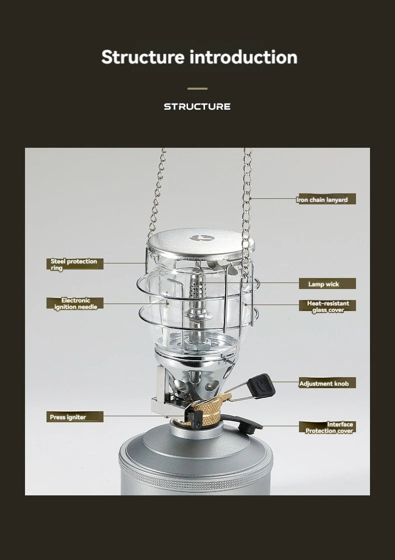 CAMPINGMOON Outdoor Lighting, Tent Light, Medium-sized Portable Small Lantern, Campsite Gas Light