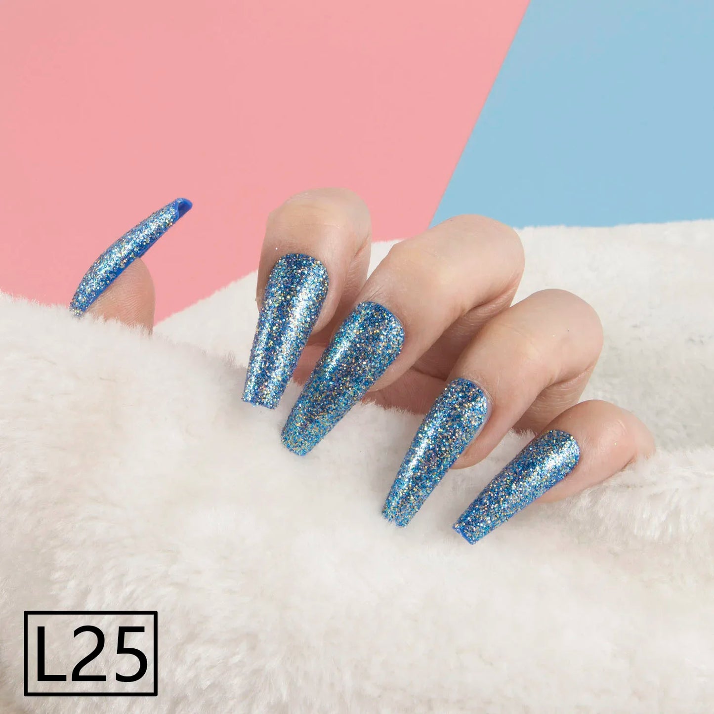 1 Set Glitter False Nail Tips Full Cover Ballerina Fake Nail Tips Press on Nail Tips Coffin