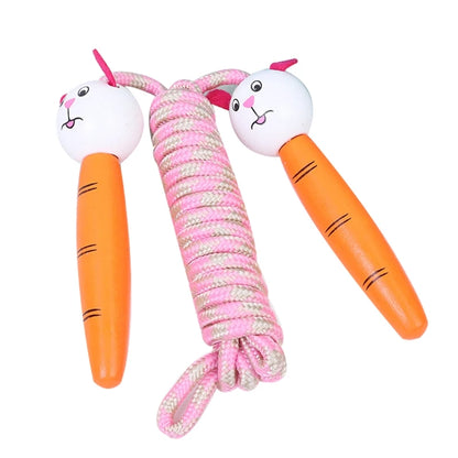 Cotton Jump Rope for Kids-Wooden Handle-Adjustable Cotton Braided Fitness Skipping Rope Great for Exercise Activity 24BD