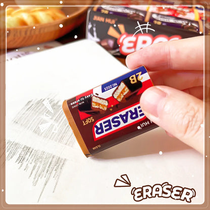 Aesthetic stationery back to school supplies Kawaii Stationery items Chocolate Erasers rubber school stationery accessories