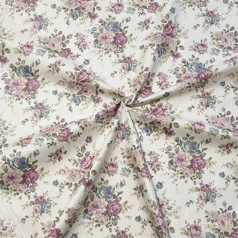 160x50cm Vintage Rose Flower Cotton Fabric Cotton Bedding Cotton Clothing Hair Ring Fabric