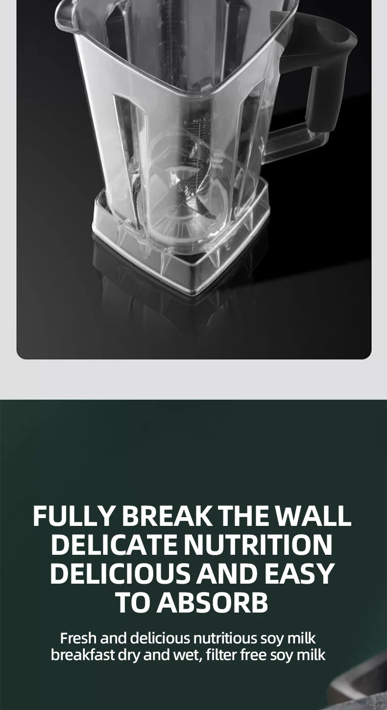 500W Heavy Duty Commercial Blender Stationary Mixer Ice Smoothies Appliances for Kitchen Professional High Power Food Processor