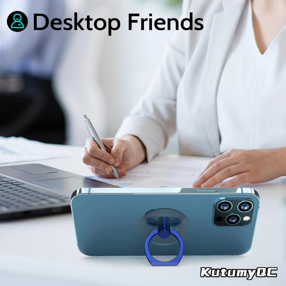 Transparent  Cell Phone Ring Holder Stand 360° Degree Rotation Clear Finger Grip Kickstand Compatible iPhones or Phone Case