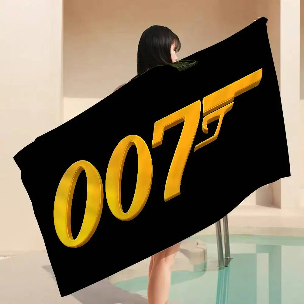 British Legend J-James B-Bond 007 Cartoon Beach Towel Cute Kawaii Room Decor Bath Girls Children Hand Towels For Bathroom Shower