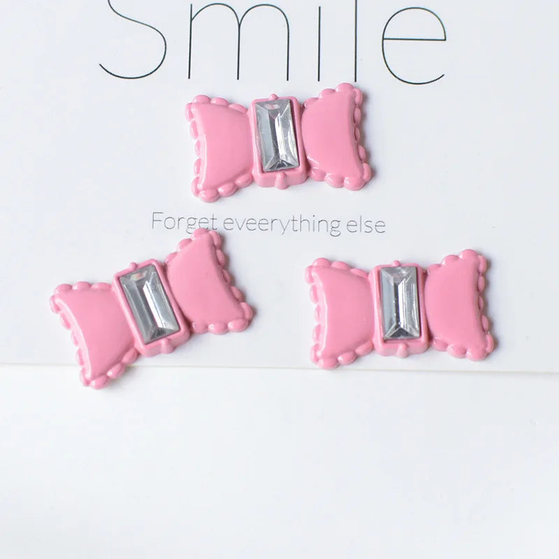 5pcs Cute Pink Series Cartoon Resin Flatback Cabochons for Diy Jewelry Making Handmade Crafts Materials Junk Case Charms