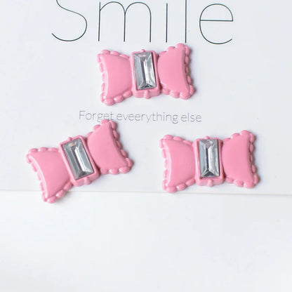 5pcs Cute Pink Series Cartoon Resin Flatback Cabochons for Diy Jewelry Making Handmade Crafts Materials Junk Case Charms