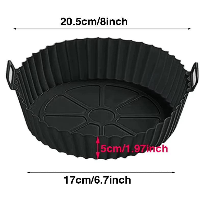 Reusable Silicone Air Fryer Liners Non-Stick Food-Safe Silicone Pot Silicone Air Fryer Liners Food Safe Non Stick Air Fryer Bask