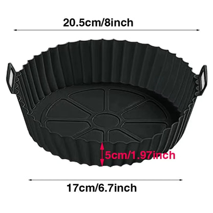 Reusable Silicone Air Fryer Liners Non-Stick Food-Safe Silicone Pot Silicone Air Fryer Liners Food Safe Non Stick Air Fryer Bask