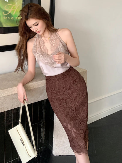 Casual Female Work Wear Office Shirts and Blouses Korean Basic Lace Shirts Women Vintage Clothing Chiffon Top