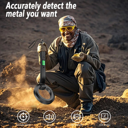 High Sensitivity Handheld Metal Detector with Alarm & Pinpoint Coil for Security/Industrial/Treasure Hunting