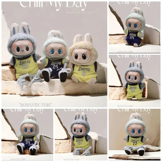 Labuibu Only Selling Clothes 17cm First Second Generation Labubu Basketball Clothes Cute Doll Decoration Handmade Doll Clothes