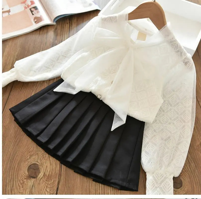 Girls' Shirt 2023 New Medium and Large Children Spring and Autumn Thin Long Sleeve Baby Shirt