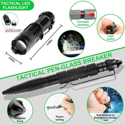 Outdoor Survival Kit: Multifunctional Camping & Hiking Essentials - First Aid Kit Emergency Tactical Gear Set  ﻿