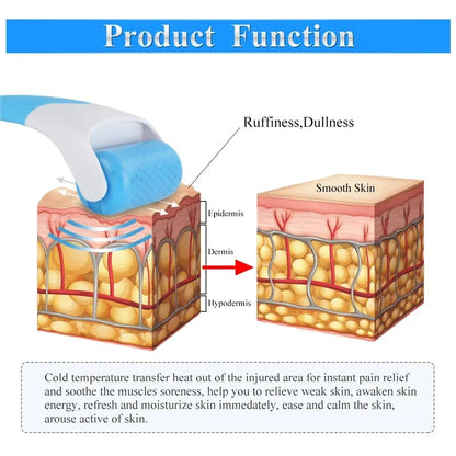 Rotating beauty ice roller is a cooling ice roller massager used for facial and body massage, which can remove wrinkles