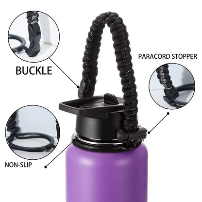 Water Bottle Holder With Strap Fits Wide Mouth Bottles Paracord Cup Handle  Durable Carrier Secure Accessories for Hydro Flask