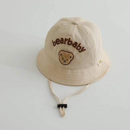 Cute Bear Baby Bucket Hats Korean Boy Girl Summer Uv Protection Fisherman Caps Kids Outdoor Sunshade Panama Basin Caps