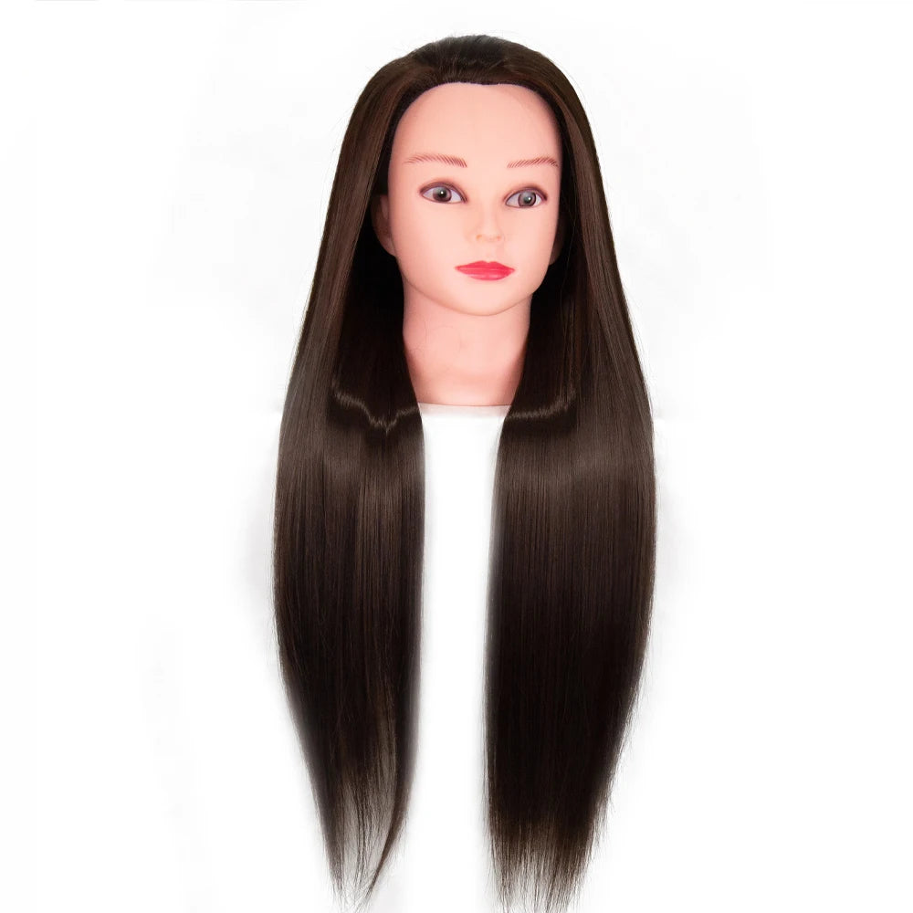 Mannequin Head Model With Long Synthetic Hair, Manikin Head Styling Hairdresser Training Head, Doll Head for Braiding Practice