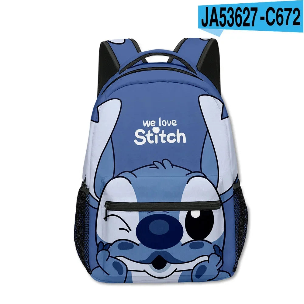 Stitch Primary School Student Anime Backpack Cartoon Large Capacity School Bag Printing Anime Kawaii Cartoon School Bag Mochila