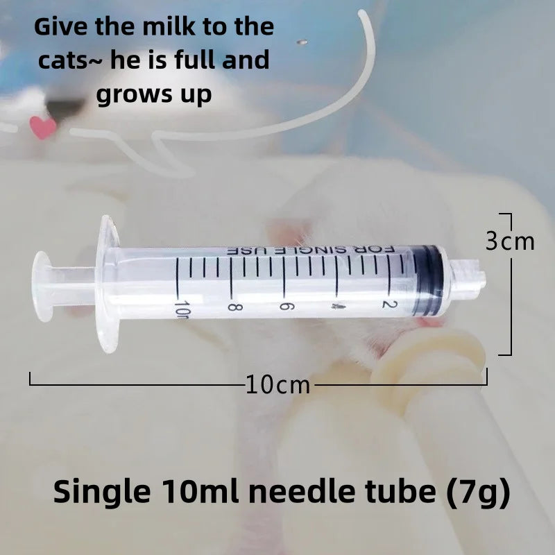 Newborn Pet Feeding Nipple Dog Cat Feeding Pacifier Hamster Rabbits Kittens Puppies Feeding Bottle Syringe with Silicone Nipple