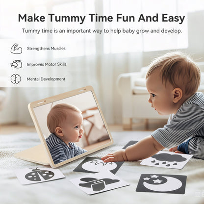 Black And White Baby Floor Mirror Tummy Time Sensory Baby Toys 6 12 months Kid Toys For Babies Montessori Development Crawl Toys