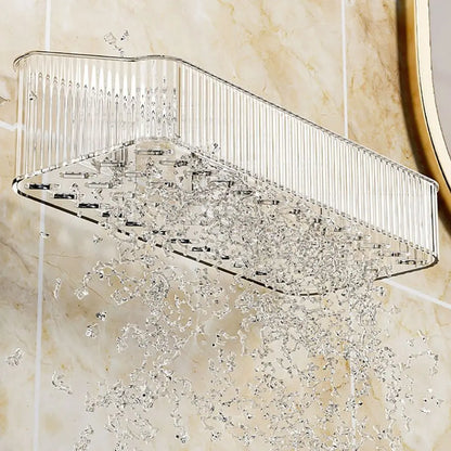 1Pcs Toilet Accessories Bathroom Shelves Corner Wall Mounted Kitchen Storage Holder Plastic No Hole Required