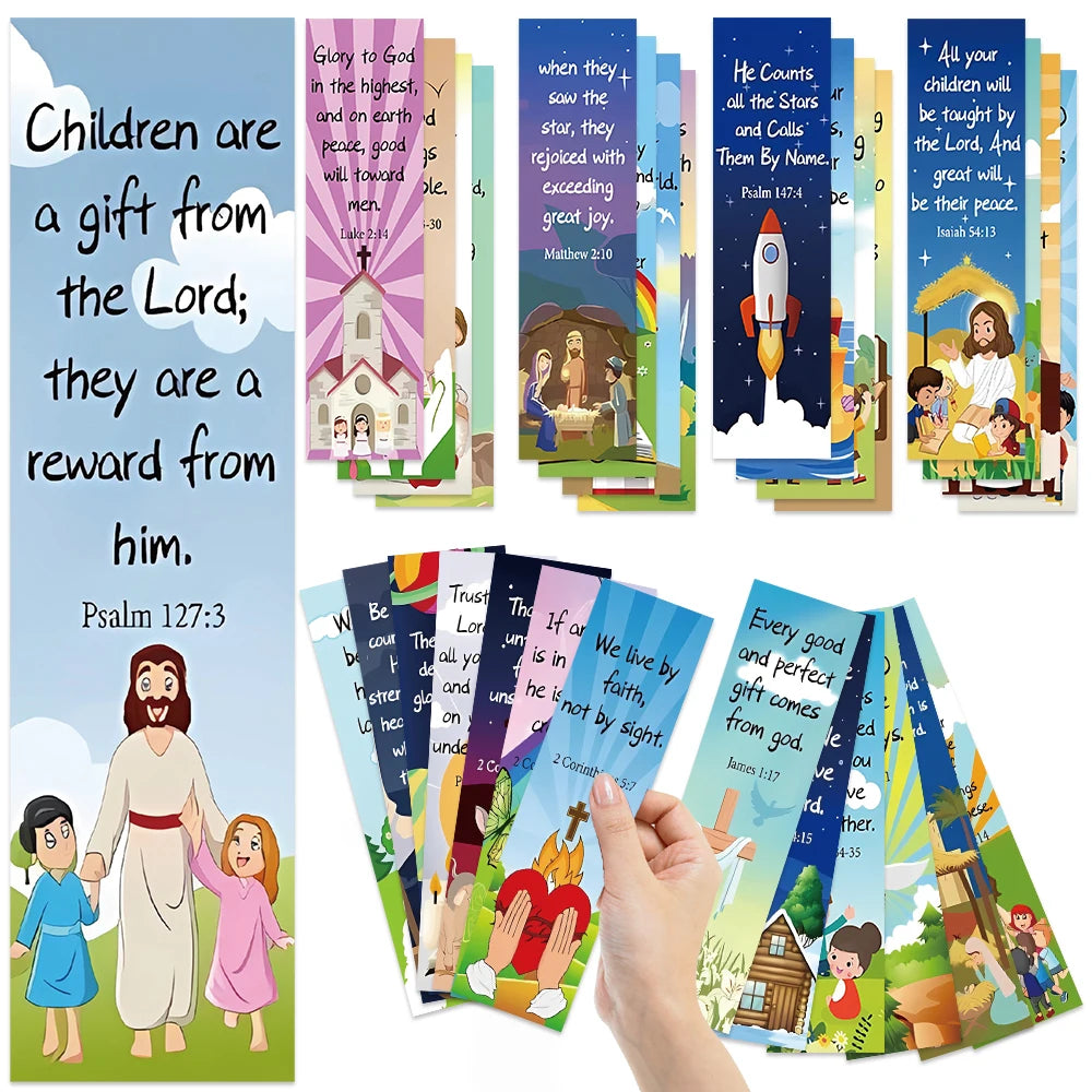 30PCS Church Bookmarks Inspirational Book Markers Religious Bookmarks Reading Scripture for Church Souvenirs Stationery Gifts