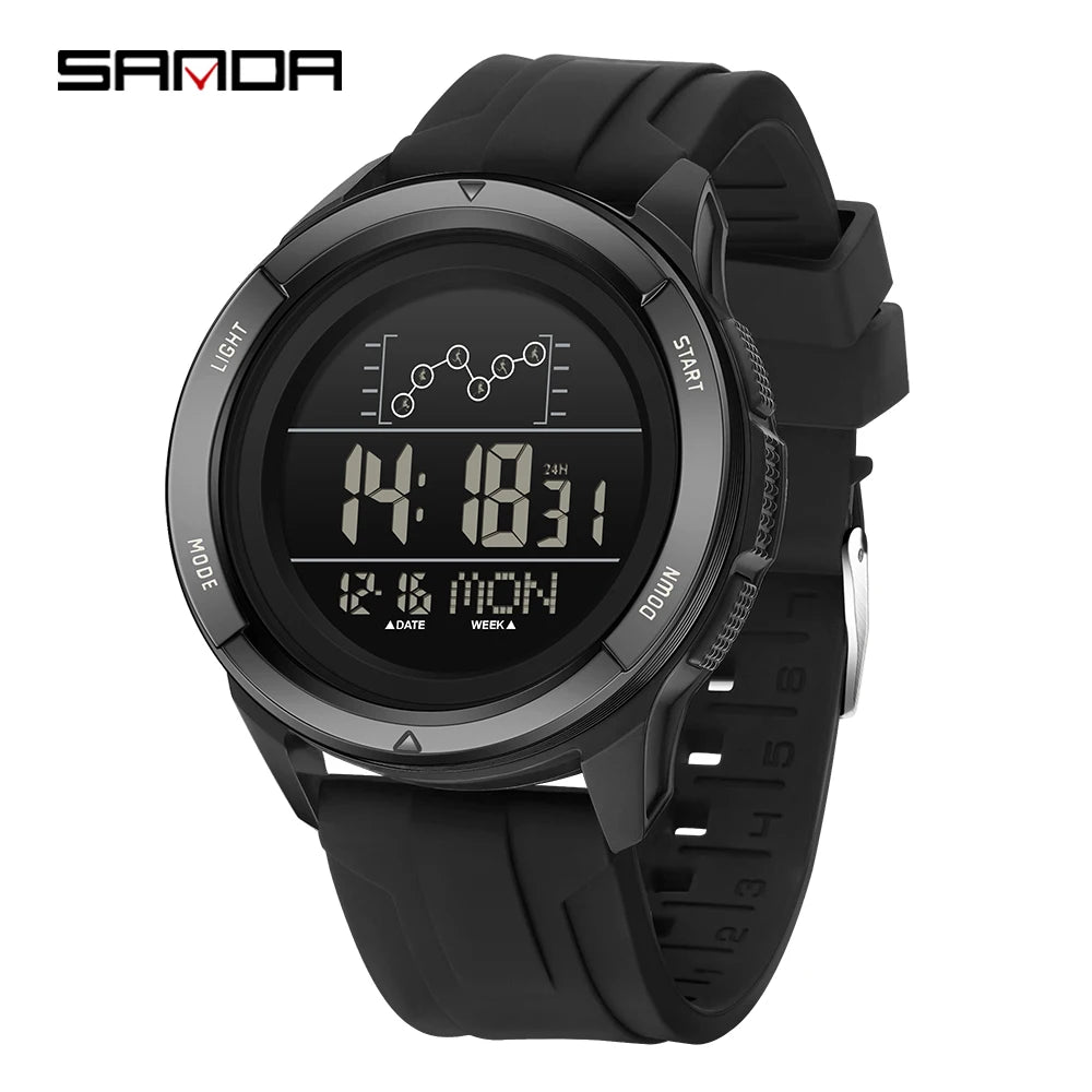 SANDA 2198 Single Monitor Male Student Electronic Watch Multifunctional Waterproof sports Student Electronic Watch 2025