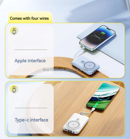 PD 20W Fast Charging 10000mAh Portable Phone Charger Power Station Power Bank Magnetic  Wireless Charger  Power bank