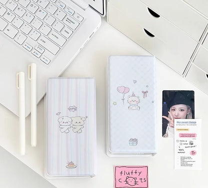 Kawaii Slim Cards Photocard Album 4grid Cards Collect Book Decoration Stickers Storage Stationary