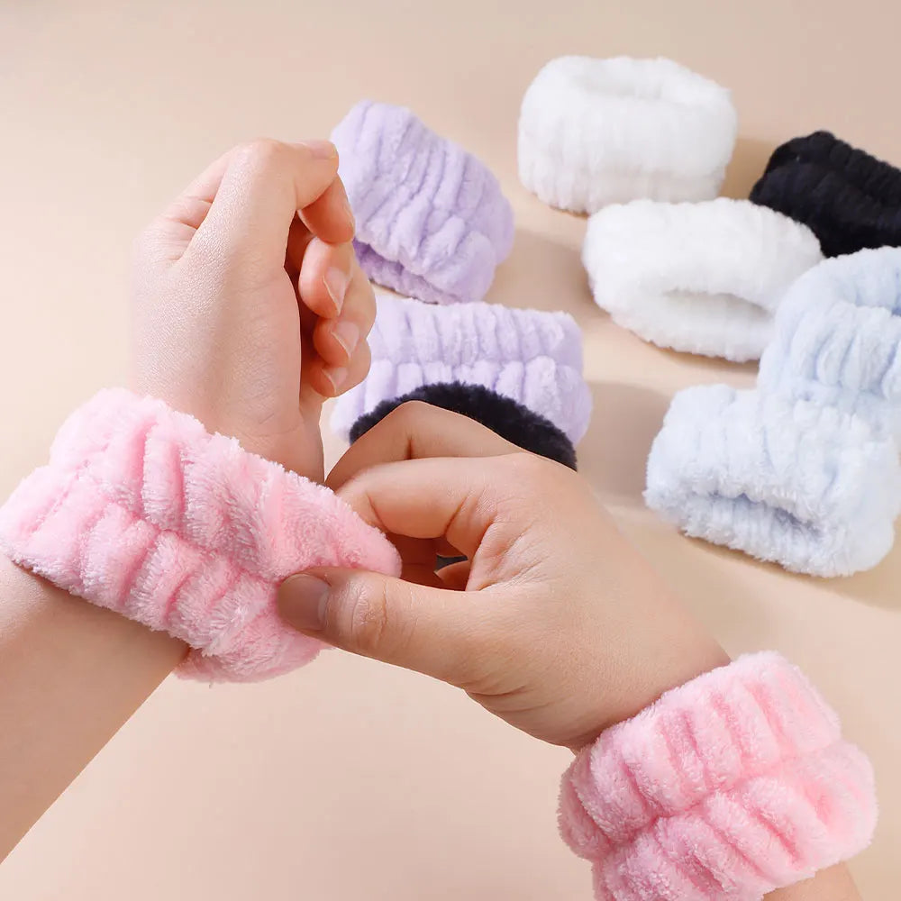 4pcs Skincare Accessories For Face Wash Skincare Hair Accessories，Sponge Spa Headbands & Wristband Set, For Washing Face Makeup