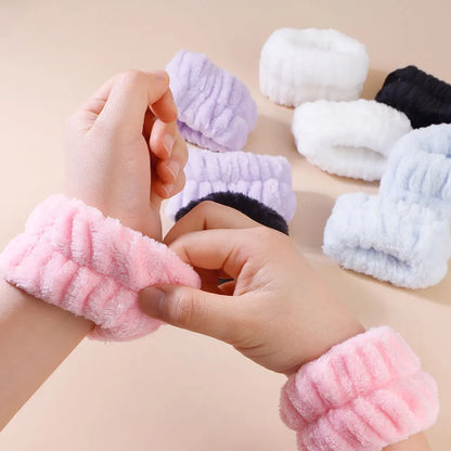 4pcs Skincare Accessories For Face Wash Skincare Hair Accessories，Sponge Spa Headbands & Wristband Set, For Washing Face Makeup