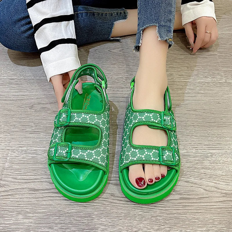 Sandal Women's Geometric Slingback Platform Sandals for The Beach Roman Sandal Platform Shoes Outdoor Beach Sandals