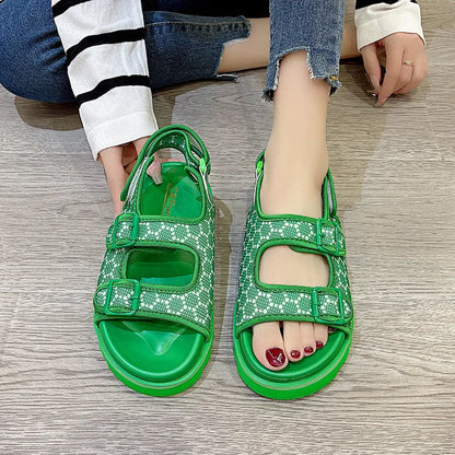 Sandal Women's Geometric Slingback Platform Sandals for The Beach Roman Sandal Platform Shoes Outdoor Beach Sandals