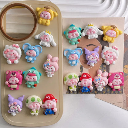 100pcs Cartoon porker Sanrio diy resin accessories accessories handmade hairpins mobile phone cases headwear supplies