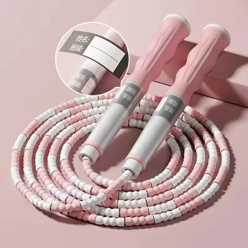 2.8M Exercise Rope Jump Rope Bamboo PVC Beginner Adult Child Soft Beaded No Tangle Segmented Fitness Skipping Cable Workout