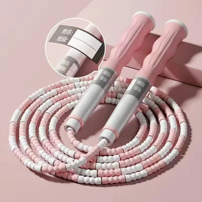 2.8M Exercise Rope Jump Rope Bamboo PVC Beginner Adult Child Soft Beaded No Tangle Segmented Fitness Skipping Cable Workout